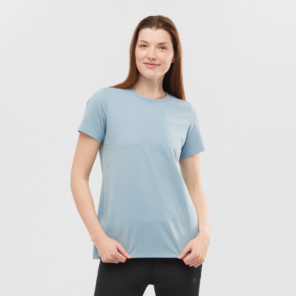 Salomon T-Shirts Dame Blå - OUTLIFE LAYERING W (RZVTK-7508)